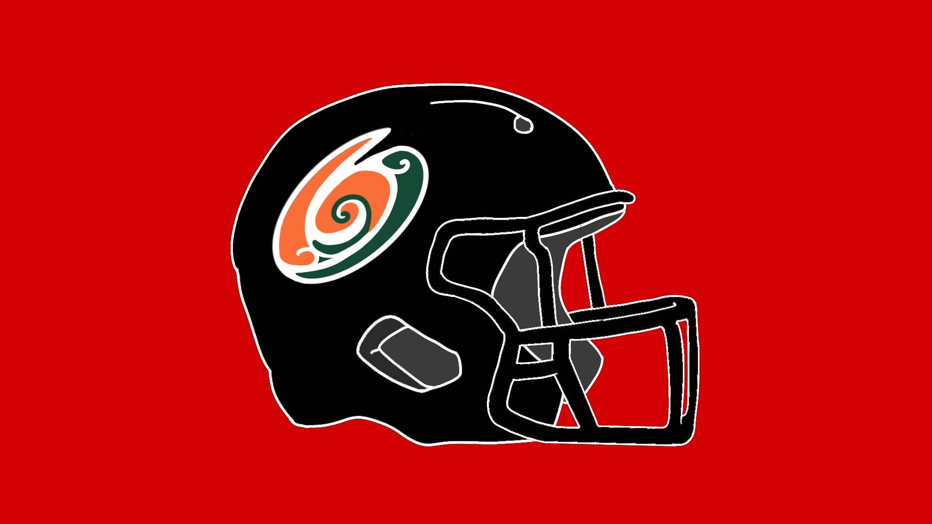 Football helmet with Hurricanes Logo
